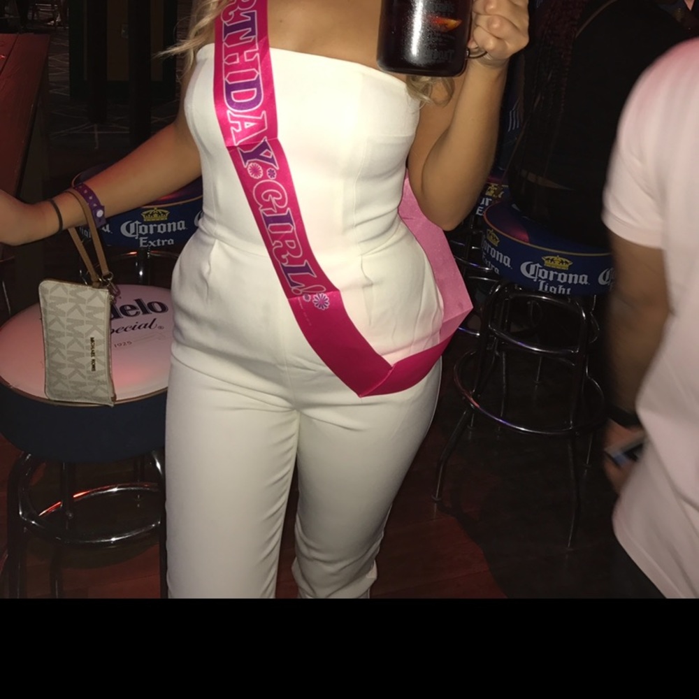 White strapless bodysuit